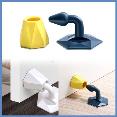 【LZ】☏卐  Silicone Door Stop ABS Stopper Cover Holder Mute Self Adhesive Floor Non-punch Furniture Protector Tool