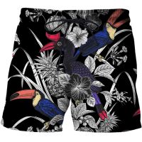 New Vintage Animal Plants 3d Print Summer Mens Shorts Quick Dry Swimming Shorts Oversized Casual Beach Pants Trend Men Clothing
