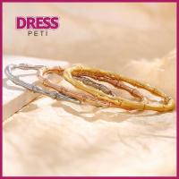 PETI DRESS เหล็กไร้สนิม กำไลไม้ไผ่ เล็กๆน้อยๆ ทองสีทอง สร้อยข้อมือเทรนด์ คลาสสิกแบบคลาสสิก เงินสีเงิน กำไลข้อมือลูกบอล สำหรับผู้หญิง