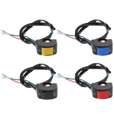 【CW】Motorcycle Handlebar Onoff Connector Push Button Switch 12V 78in For LED Headlight Fog Light Motorbike Motorcycle