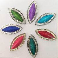 HOT 12PCS mix 18*40mm horse eye Resin crack Flatback Rhinestone Wedding Button 2 hole F071