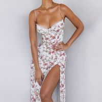 jkk Hugcitar Floral Print Sleeveless Backless Bodycon Slit Wholesale