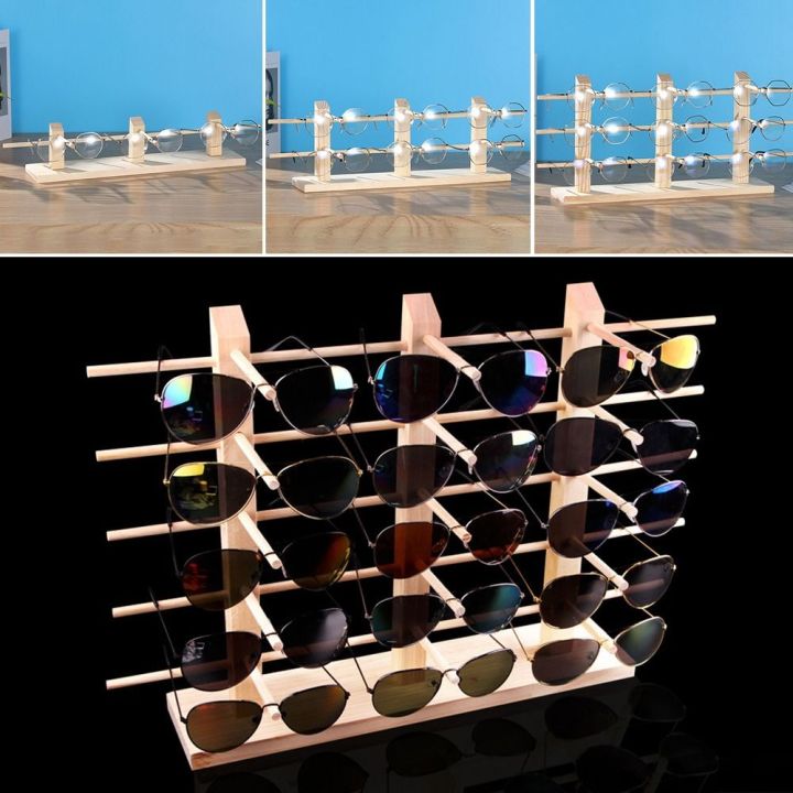 Maxg Multi Layer Showcase Displaying Holder Solid Wood Stand Eyeglasses Organizer Shelf Sunglass 2254