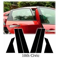 new prodects coming for Honda Civic 10Th 2016 2020 Glossy Black Door Window Pillar Posts Cover Trim New