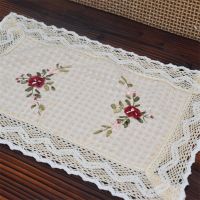 Classical Rectangular Embroidered Cotton Placemat Table Mat Bedroom Study Wall Cabinet Cover Kitchen Furniture Appliance Decor