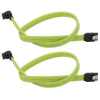 2X 50CM SATA 3.0 III SATA3 7Pin Data Cable Right Angle 6Gb/S SSD Cables HDD Hard Disk Data Cord(Green)