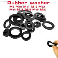 ☂☎ 10pcs M10 M12 M13 M14 M15 M16 M18 M20 Black Insulation Sealing Ring Rubber Flat Washer Gasket For Screw Bolt