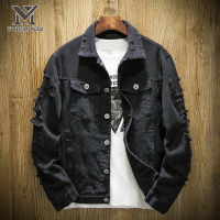 WF Central World new retro ripped large size denim jacket