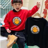 Clothes For Children New Fleece Round Neck Trendy Casual Lazy Youth Popular Loose Winter All-Match Sweater Boys Girls Pullover