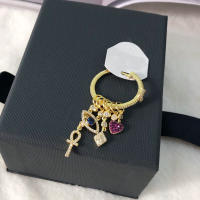 UMGODLY Fashion 1PC Zirconia Charm Heart Ankh Lucky Eye Earrings Fashion ETE Collection Jewelry for Women