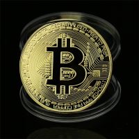 5Pc Coins With Box Gold Plated Collectibles Exquisite Gifts Physical Bitcoin Souvenirs Art Commemorative Coins Decorative Coins