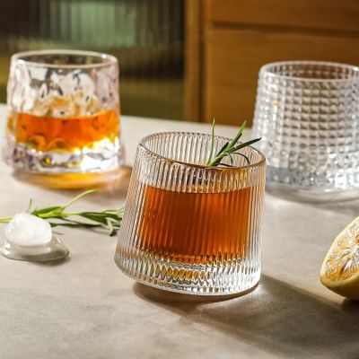 【CW】❀♘✸  GIANXI Rotating Glass Cup Vodka Sake Shochu Liqueur Glasses Bar Luxury Transparent Cups Drinkware