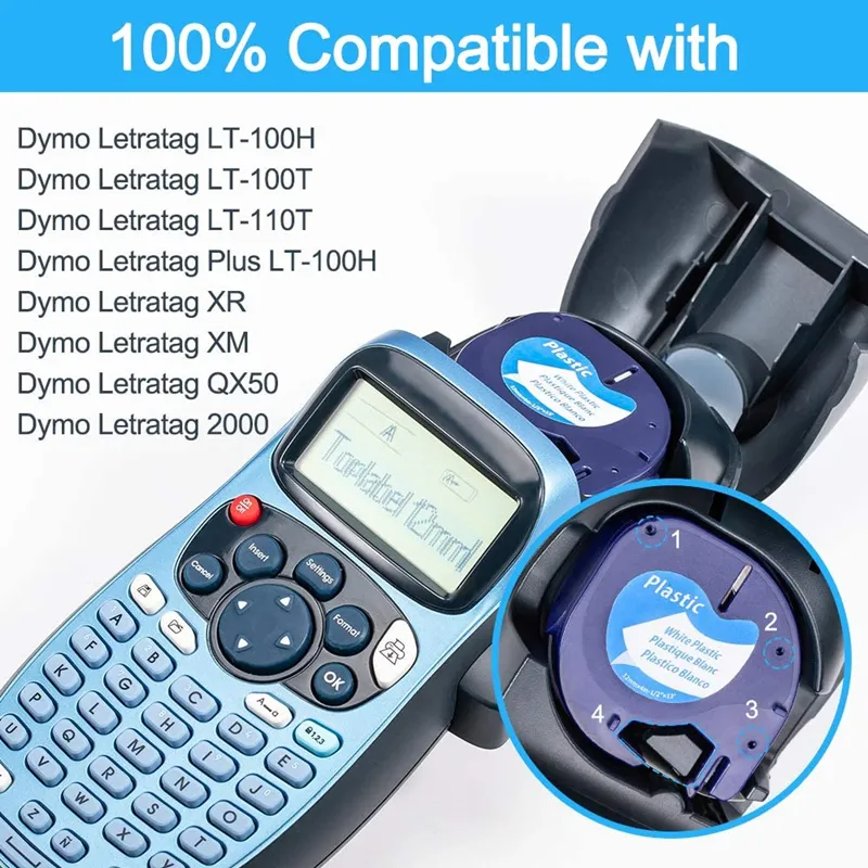 with 6 tape) Dymo Letratag 100H Dymo LT100H LT-100H for 12267