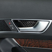 【cw】For Audi A6 C6 4F 05-11 Car Decal Carbon Fiber Door Bowl Handle Stickers Trim Covers Automobile Interior Decoration Accessorieshot