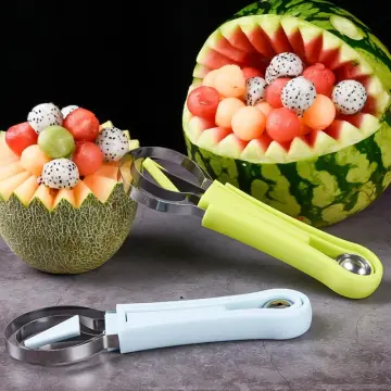 Melon Baller Scoop Cooking Scoop Stainless Steel Ice Cream Scoop Fruit  Carving Cutter Knife for DIY Cutting and Scooping Fruit Vegetable Ice Cream  