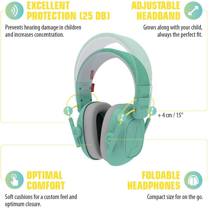 alpine-hearing-protection-alpine-muffy-noise-cancelling-headphones-for-kids-25db-noise-reduction-earmuffs-for-autism-sensory-amp-concentration-aid-mint
