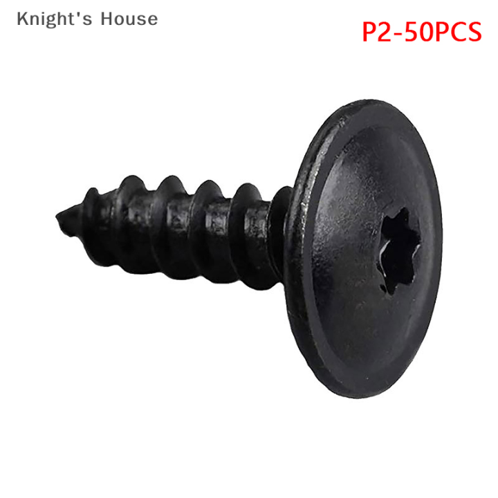 knights-house-สกรูแผงประตูรถยนต์30-50ชิ้นสกรูยึดแผงประตูตะปูสีดำสกรูแบบ-torx-สำหรับเครื่องยนต์รถใต้ฝากันสาด