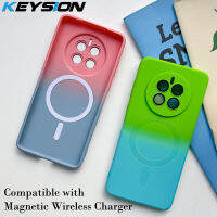 KEYSION เคสแม่เหล็กสำหรับ Huawei Magsafe 50 Pro พร้อมเคสสำหรับ Mate โทรศัพท์ซิลิโคนฟิล์มเลนส์ชาร์จไร้สาย40