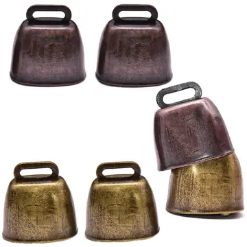 12 Pcs Metal Cow , Cowbell Retro for Horse Sheep Grazing Copper, Cow Bells  Noise Makers 