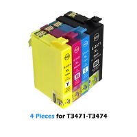 4ชิ้น8ชิ้น12ชิ้นเข้ากันได้กับ T3471ตลับหมึก T3472 T3474 T3473สำหรับ Epson Workforce Pro WF-3725DWF 34XL WF-3720DWF