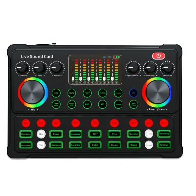 Sound Card M3 RGB LED Wireless Bluetooth Compatible External Mixer Sound Card Noise Reduction For Live Streaming Singing Recording