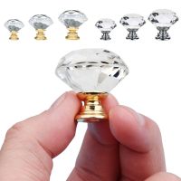 20/30/40mm Diamond Crystal Cabinet Door Dresser Knobs Drawer Furniture Pull Handle Knobs Gold Sliver Crystal Knobs Door Hardware Locks