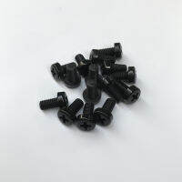 M4 * 6สกรูหัวกระทะเหล็กคาร์บอนสีดำหัวกลม Phillips Micro Screws-200Pcs