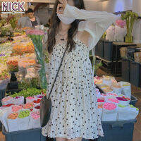 NICK Suspender Dress สำหรับผู้หญิงฤดูร้อนใหม่ดอกไม้ขนาดเล็กเวอร์ชั่นเกาหลีหลวมนักเรียน Slim Dress