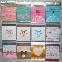 【YF】◐☸  50/100P 10x10cm Bow-Knot Gifts Wedding Cookie Self-Adhesive Plastic Biscuits Birthday