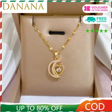 18K Saudi Gold Necklace with Assorted Design Pendant Pawnable!!!!!