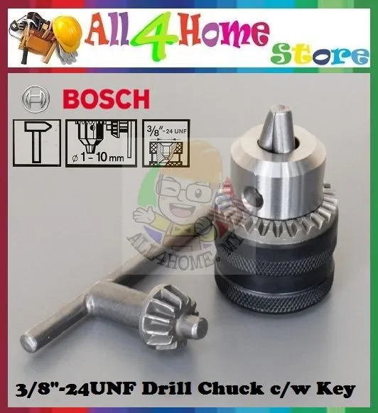 BOSCH Drill Chuck c/w Key 110MM 3/8 inch24UNF 2608571078 Hand