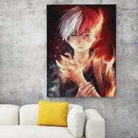 ภาพวาดโปสเตอร์ภาพเขียนอนิเมะ Shoto Todoroki ภาพของฮีโร่สถาบันการศึกษาของฉันศิลปะบนผนังภาพพิมพ์ของตกแต่งห้องนอนบ้านอุปกรณ์ตกแต่งห้องนั่งเล่นและภาพพิมพ์ไร้กรอบ1ชิ้นหรือกรอบไม้ด้านใน