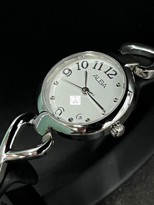 นาฬิกาข้อมือผู้หญิง-alba-รุ่น-ah7a45x1-ตัวเรือนและสายนาฬิกาสแตนเลส-หน้าปัดสีเงิน-รับประกันสินค้าเป็นของแท้-100