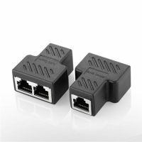 สายเคเบิล LAN Ethernet เครือข่าย1-2วิธี RJ45ขั้วต่อปลั๊กเสริมตัวเมียอะแดปเตอร์สำหรับแล็ปท็อปแท่นวางอุปกรณ์