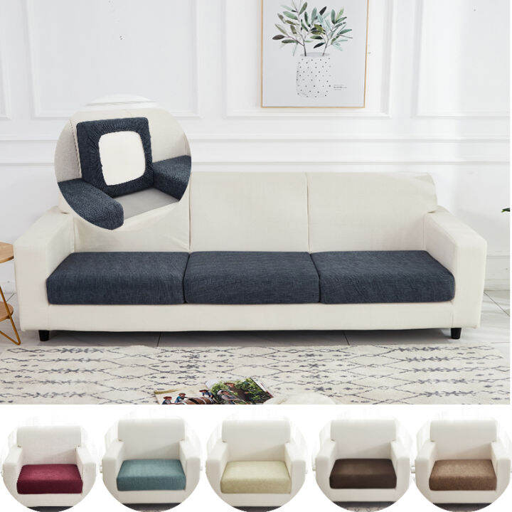 1/2/3/4 Seater Sofa Seat Cover Plain Color Elastic Sofa cushion Cover