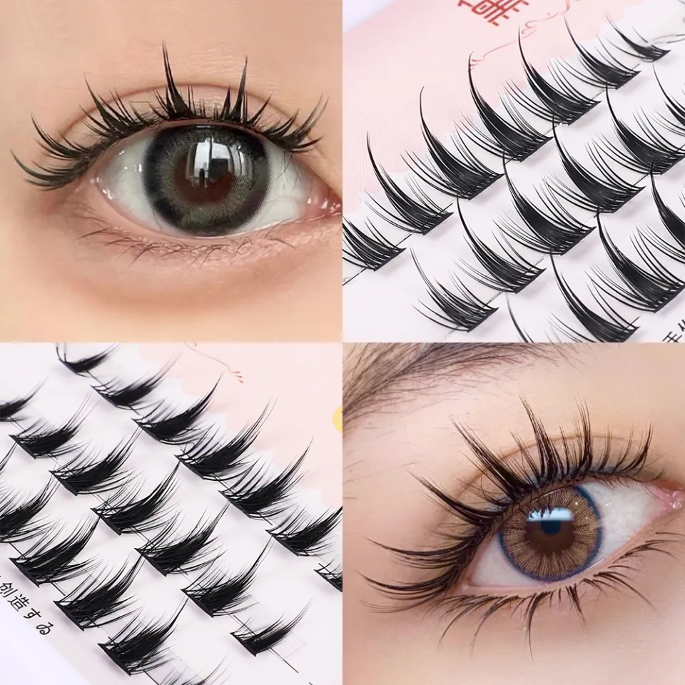 Amazon.com: False Eyelashes 10 Pairs Manga Lashes Japanese Style Anime  Thick Cosplay Lashes Natural Look 16MM Spiky 8D Wispy Faux Mink Lashes Full  Strip Doll Lashes by FANXITON : Beauty & Personal