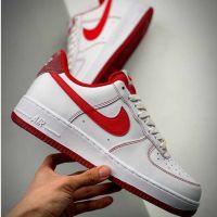 New Arrival HOT 【Original】 ΝΙΚΕ A F 1 Low Fashion Classic Outdoor Sports Sneakers MenS and WomenS Skateboard Shoes White Red {Free Shipping}