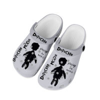 Depeche Rock Band Mode Home Clogs Custom Water Shoes Mens Womens Teenager Shoe Garden Clog Breathable Beach Hole รองเท้าแตะสีขาว ~