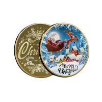 【YD】 New Colorful Gold Coin Claus Collectible Coins Collection Commemorative Souvenir