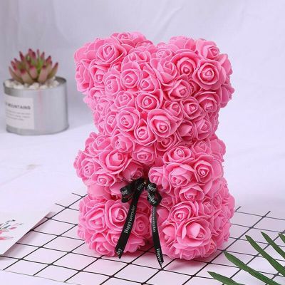 [AYIQ Flower Shop] DIY ตุ๊กตาหมีกุหลาบปีใหม่กล่องประดิษฐ์ PE ดอกไม้หมีกุหลาบวันวาเลนไทน์สำหรับแฟนผู้หญิงภรรยาแม่39;S ของขวัญวัน