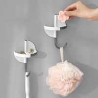 Household Rotatable 2-In-1 Hook Without Punching Kitchen Bathroom Simple Practical Hanging  Clothes Towel Key Hooks Picture Hangers Hooks