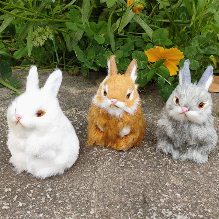 qiaolis Simulation Plush Rabbit Toy Cute Bunny Decorations For Bedroom
