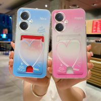 เคสนิ่ม Vivo Y27 4G Y27 5G ลายรักที่มีสีสันสวยงามพร้อมดีไซน์กระเป๋าใส่บัตรปกป้องเต็มรูปแบบยางนิ่มป้องกันโปร่งใสลายกล้องถ่ายรูป Vivo Y27เคสโทรศัพท์ใส5G 4G