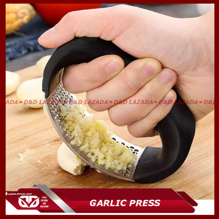 1pc Stainless Steel Garlic Press Peeler Mincer Kitchen Tool