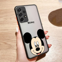 Samsung Galaxy A53 A73 A33 5G A13 A23 5G M53 M33 M23 5G Mickey เมาส์ Contrast ปุ่ม Matte พลาสติกปลอกผิวโทรศัพท์กรณีฝาครอบกันชนนุ่ม