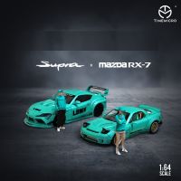 Time Micro 1:64 Mazda RX-7 Rocket Bunny Pandem/ LBWK LB Performance Toyota Supra Blue Diecast รุ่นรถ