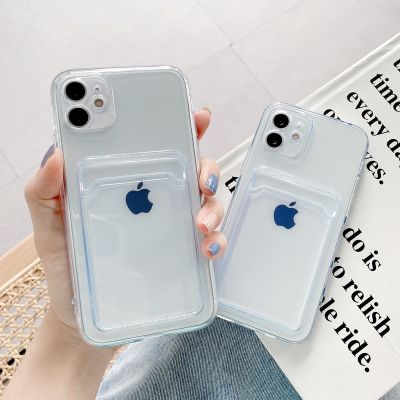 [สินค้าใหม่ในสต็อก] อัลตร้าสลิมกรณีใสสำหรับ iPhone 14 13 Pro 12มินิ11 Pro SE 2022 7 8พลัสหนึ่งผู้ถือบัตร Soft TPU สำหรับ iPhone X XR XS Max