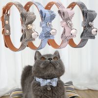 【CW】 Bow knot Cat Bell Collar Adjustable Dog Collar Easy Wear Buckle Lovely Pets Decor Accessories Dogs Cats Necklace