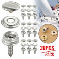 30Pcs Marine Grade Snap Fastener Stainless Steel Snap Buttons 15mm Snap Kit For Boat Cover Sewing Leather Canvas Furniture Protectors  Replacement Par