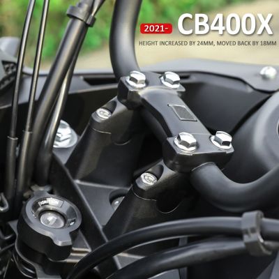 อุปกรณ์เสริมรถจักรยานยนต์ใหม่พร้อมแฮนด์ชดเชยที่ยึดอะแดปเตอร์มีมือจับขยายสำหรับ Honda CB400X CB 400X2021-